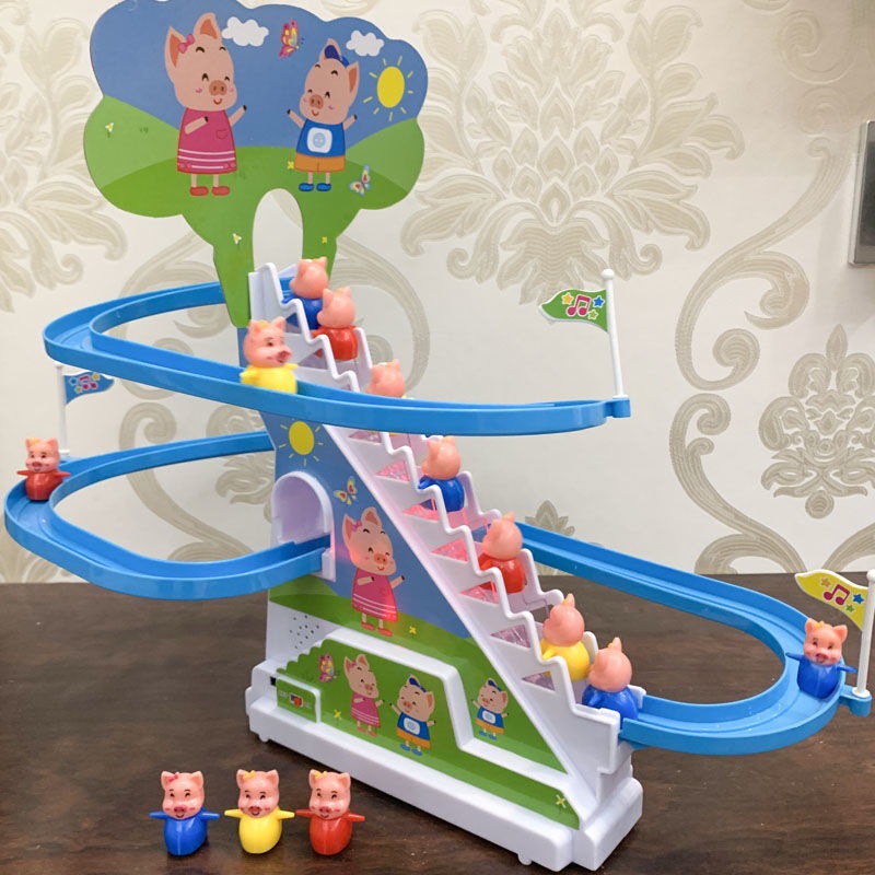 INTERNET CELEBRITY POPULAR CHILDRENS PIGGY STAIRS CLIMBING TOY GIRL BOY 4 - 5 YEARS OLD 1 - 3 YEARS OLD 6 BIRTHDAY GIFT 2 ELECTRIC