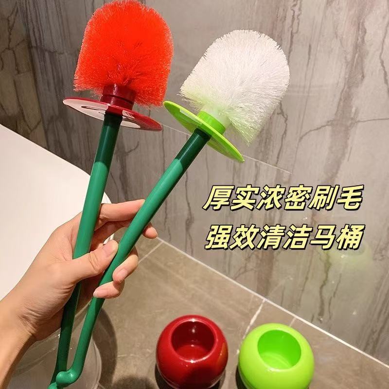 家用马桶刷樱桃长柄软毛跨境创意塑料清洁刷厕所刷套装加厚|undefined