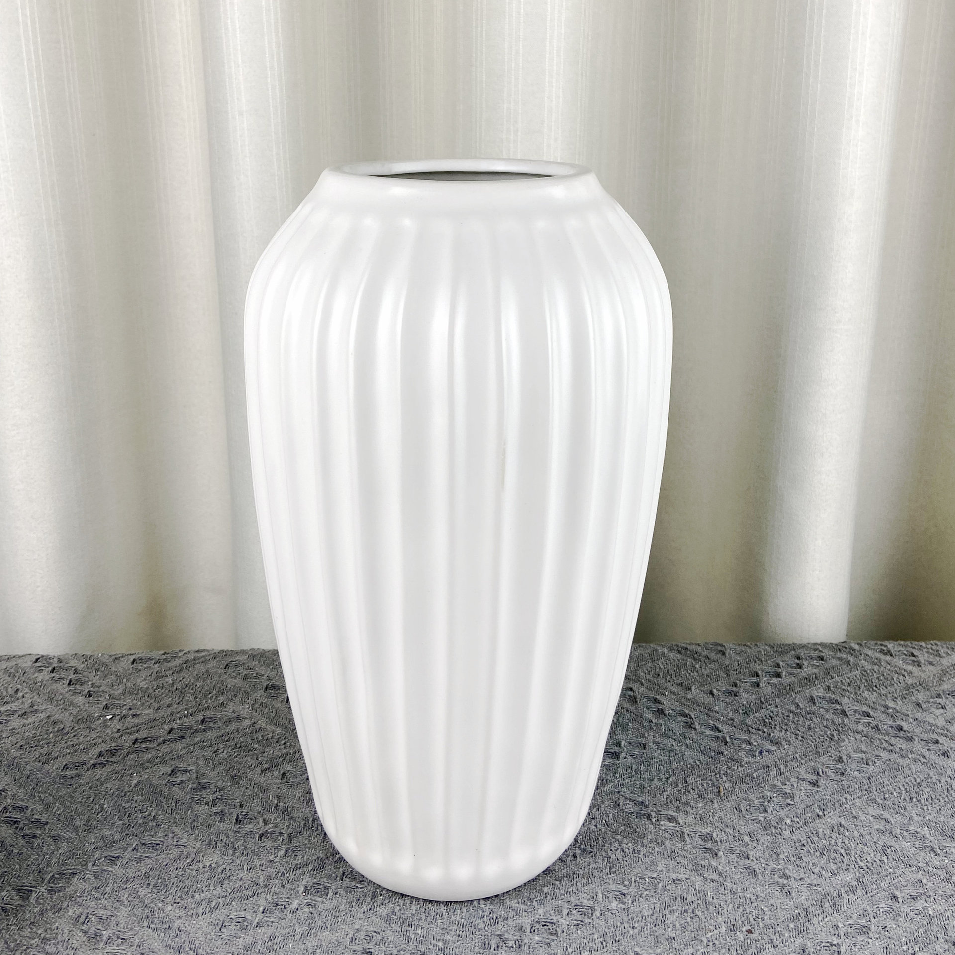 ins风奶油陶瓷花瓶摆件客厅插花器景德镇客厅餐桌创意装饰高级