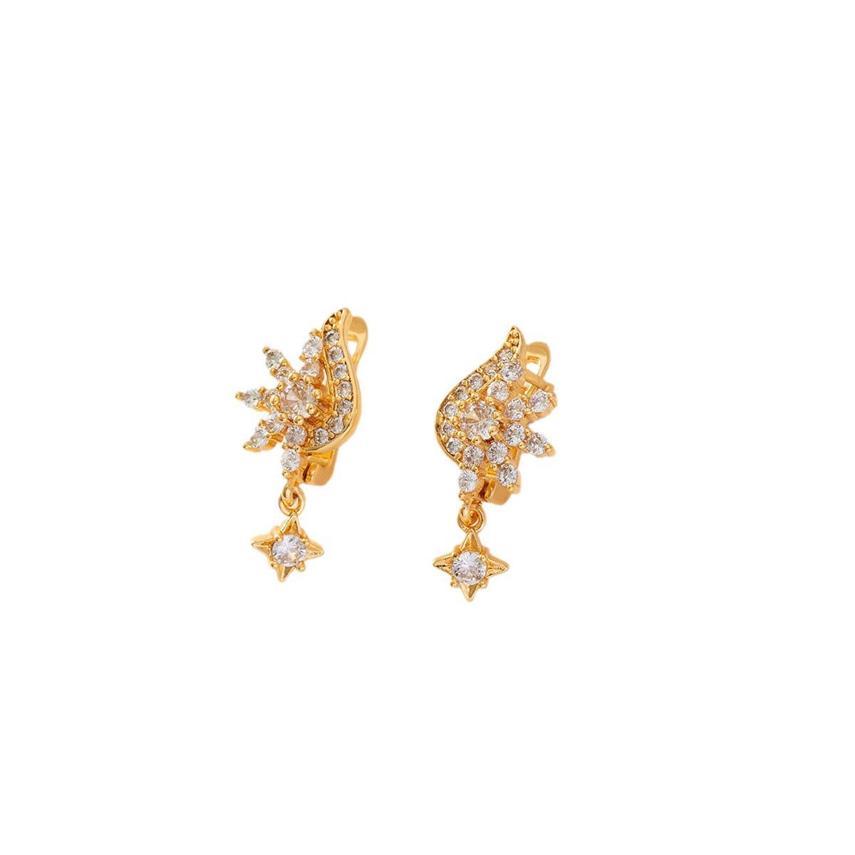 Amazon transfronteriza explosión de moda personalidad creativa zircon cobre micro pendientes de moda lujoso temperamento pendientes