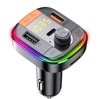 Автомобильный MP3 Bluetooth FM-передатчик Bluetooth-плеер красочная атмосфера дыхательный свет QC3.0 быстрая зарядка PD версия