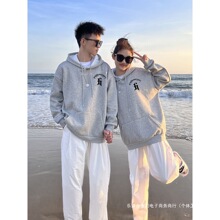 不一样情侣装冬季情侣款2025新款感法式灰色卫衣班服加绒外套