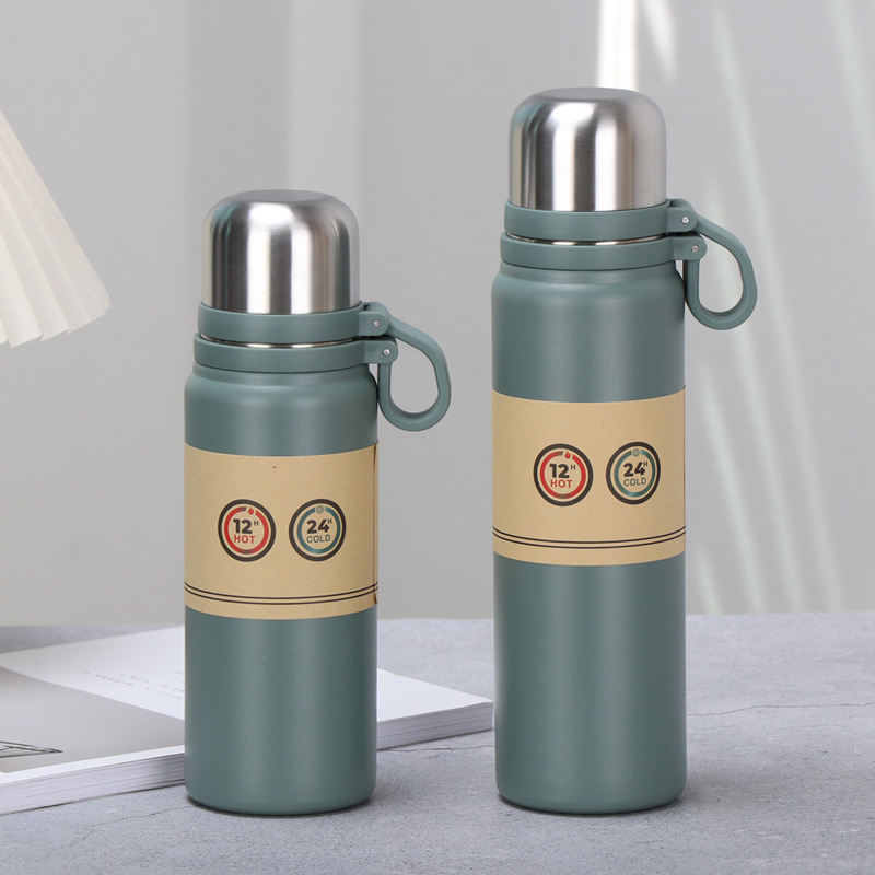 Taza de aislamiento térmico de gran capacidad para hombres y mujeres taza de agua deportiva cubierta de acero hervidor de agua al aire libre taza de acero inoxidable portátil comercio exterior transfronterizo