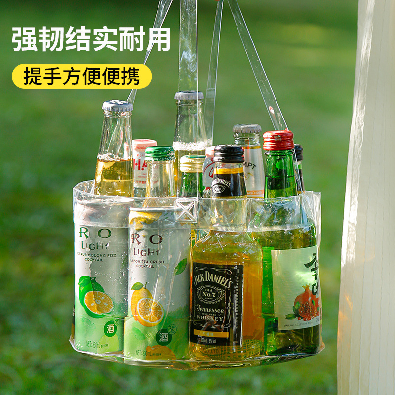 Cubo plegable portátil para el hogar, lavado de verduras para acampar, palangana de frutas portátil, artefacto esencial para picnic al aire libre transparente