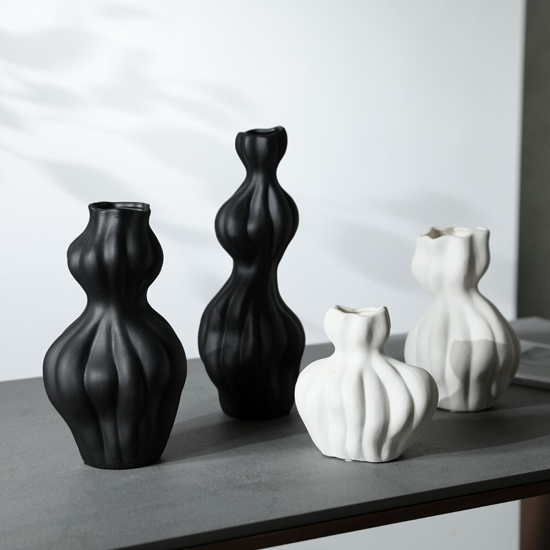 Wabiliwind jarrón de cerámica cepillado decoración creativa del hogar decoración suave mesa flor seca arreglo floral botella al por mayor