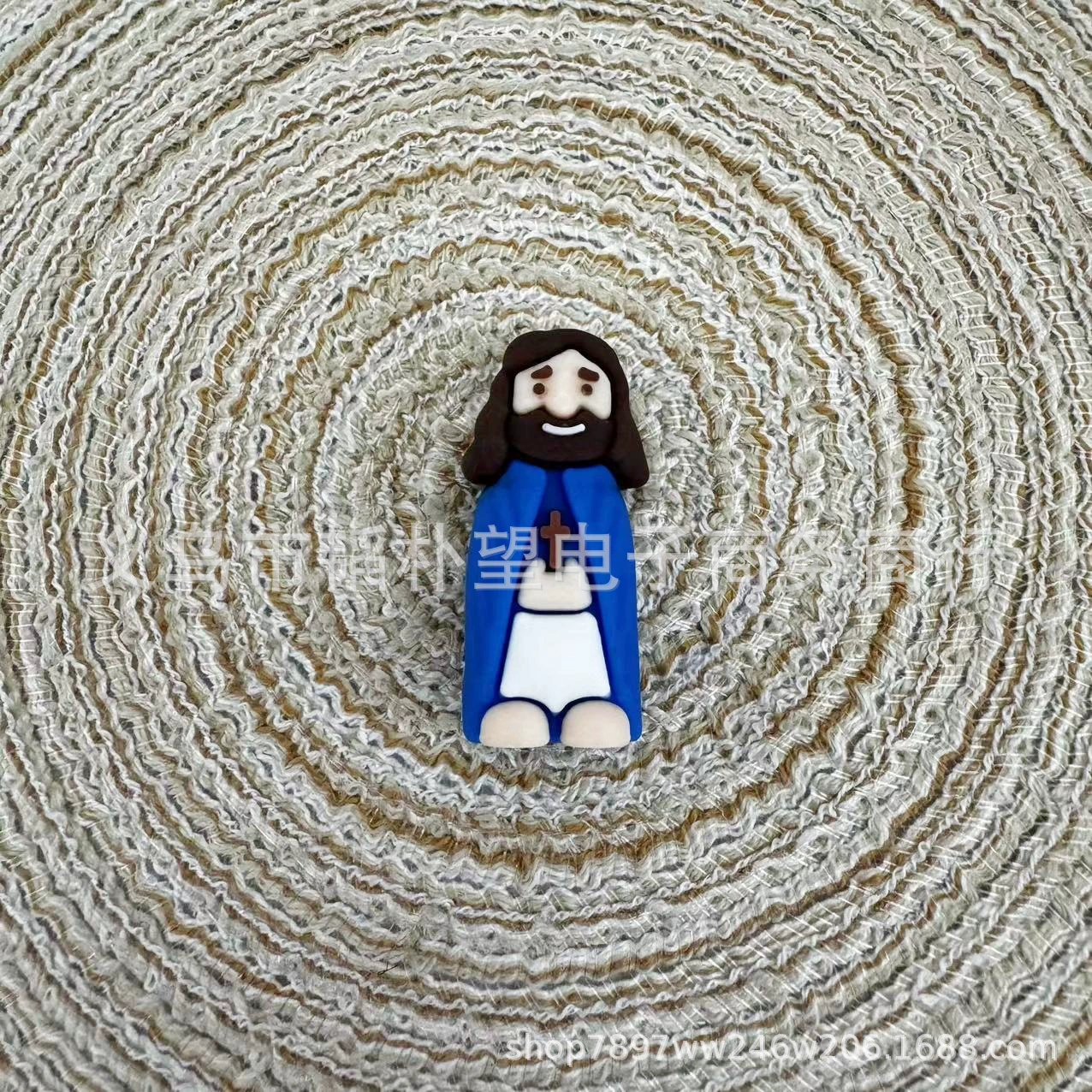 Mini Jesus Figurine PVC, 3D Easter Religious Decoration, Multi-Color Small Statue