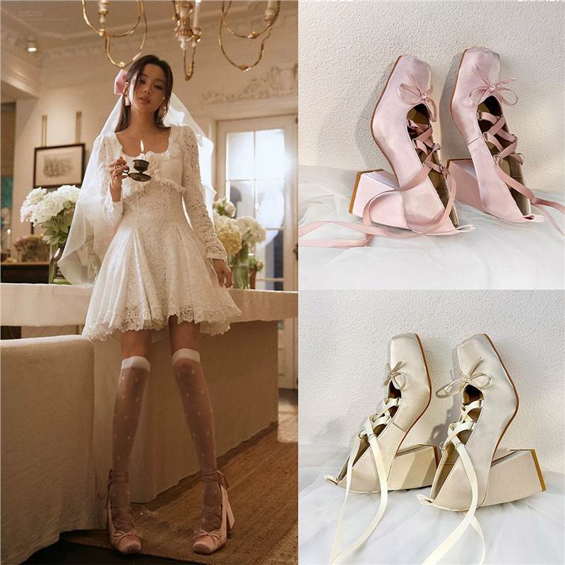 Hong Kong French Retro Style Ballet High Heels for Women 2025 Autumn and Winter New Romantic Wedding Shoes Thick Heel Mary Jane Shoes Hong Kong French Retro Style Ballet High Heels for Women 2025 Autumn and Winter New Romantic Wedding Shoes Thick Heel Mary Jane Shoes