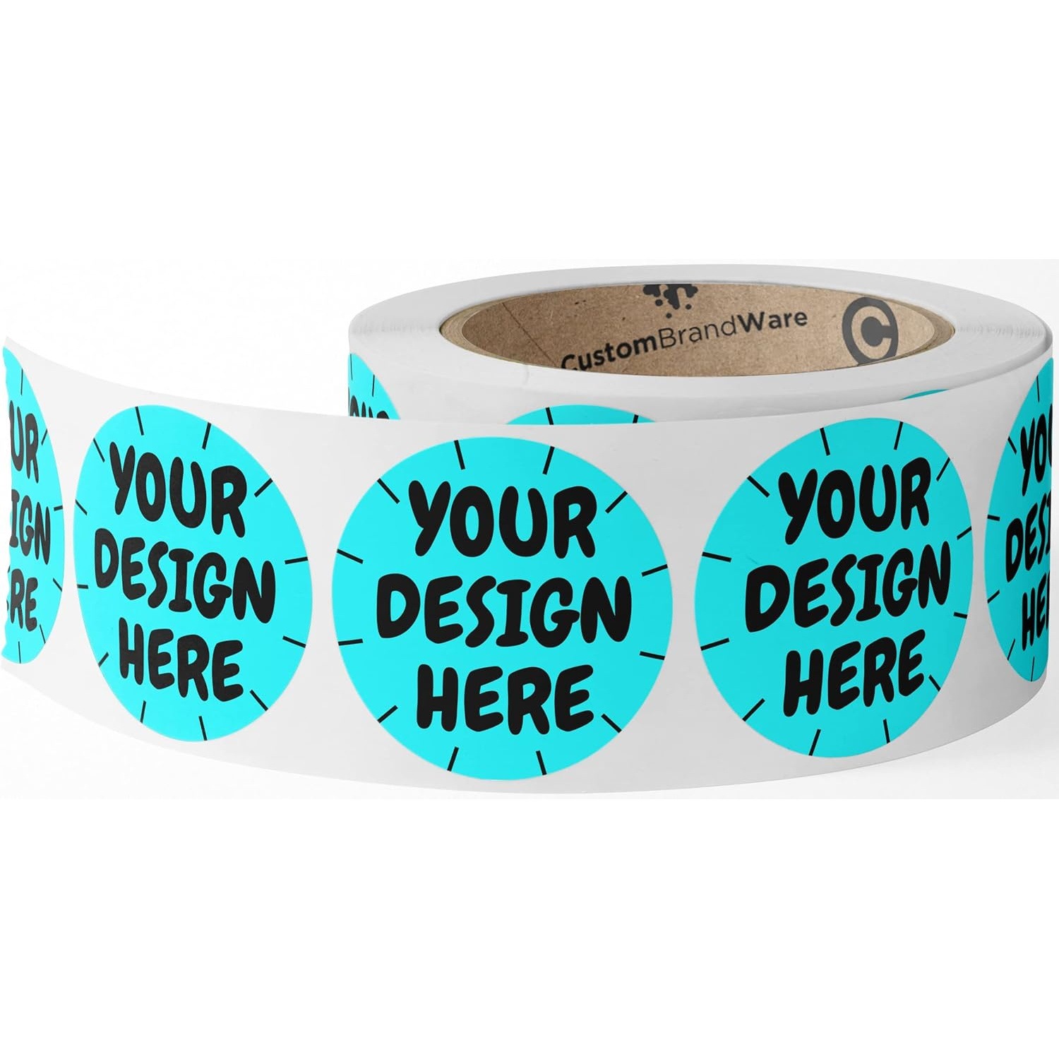 定 制圆形贴纸50张防水涂层纸高光哑光可印文字图案