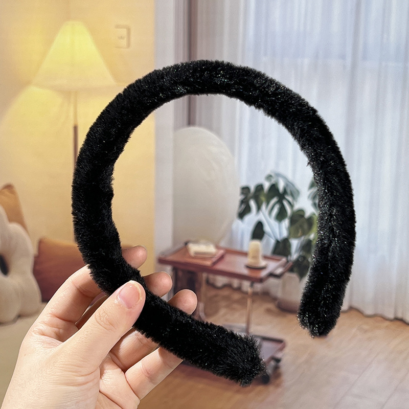 Bandera de cabello diy semiacabado de cabello mujer otoño invierno color caramelo tocado de peluche botón de mano peluche tocado de peluche