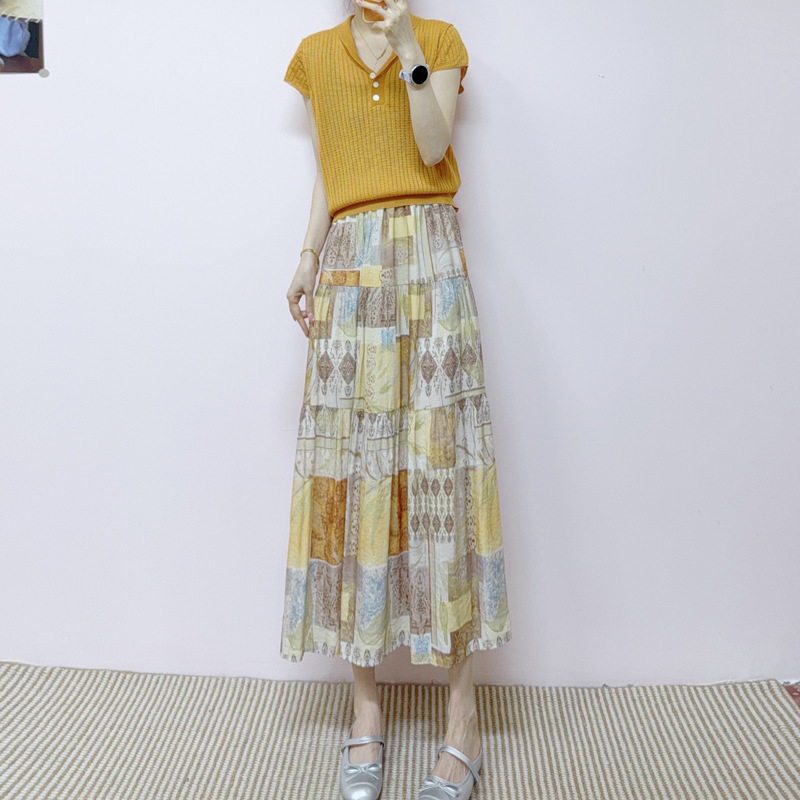 2026 Summer New Fashion Stylish Versatile Short-Sleeved Knit Top + Skirt Two-Piece Set 606