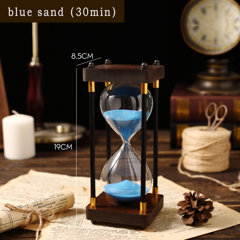 Classic Wooden Hourglass Timer For Home And Office Decoration_voghion.com