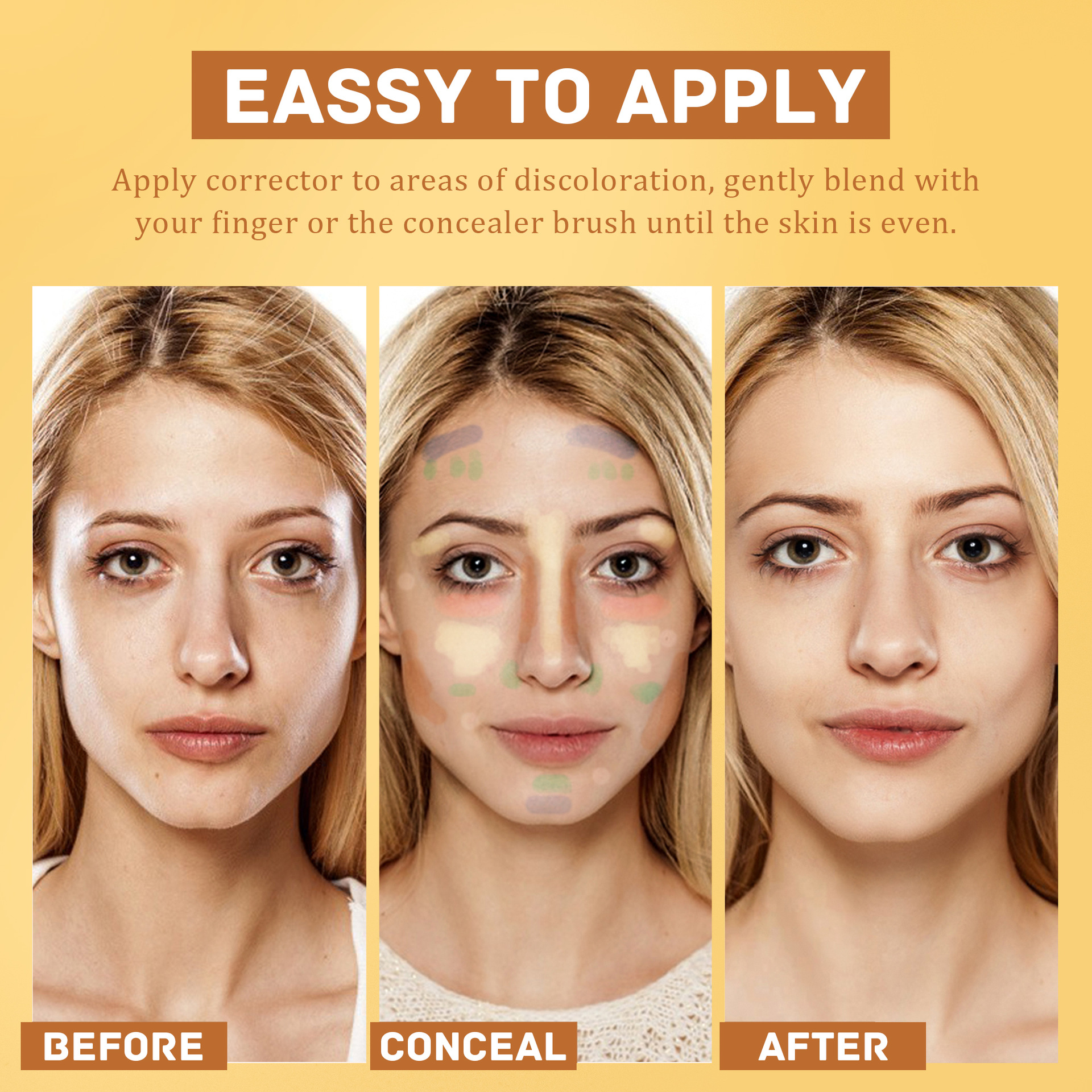 SHCOETY Cross-border Five-color Concealer covers acne marks, spots, tear troughs, dark circles, is light, long-lasting, waterproof and does not smudge undefined