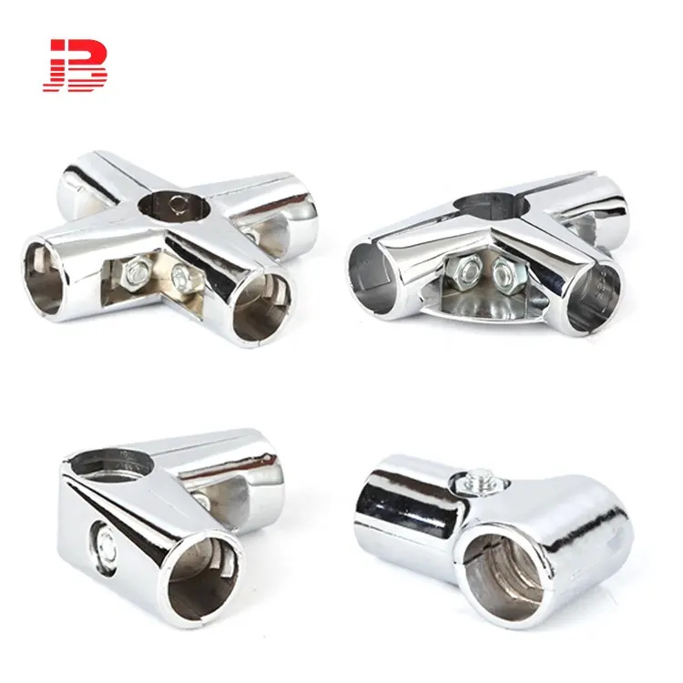 25圆管连接件铝合金 晾衣架配件展架紧固件接头货架固定件