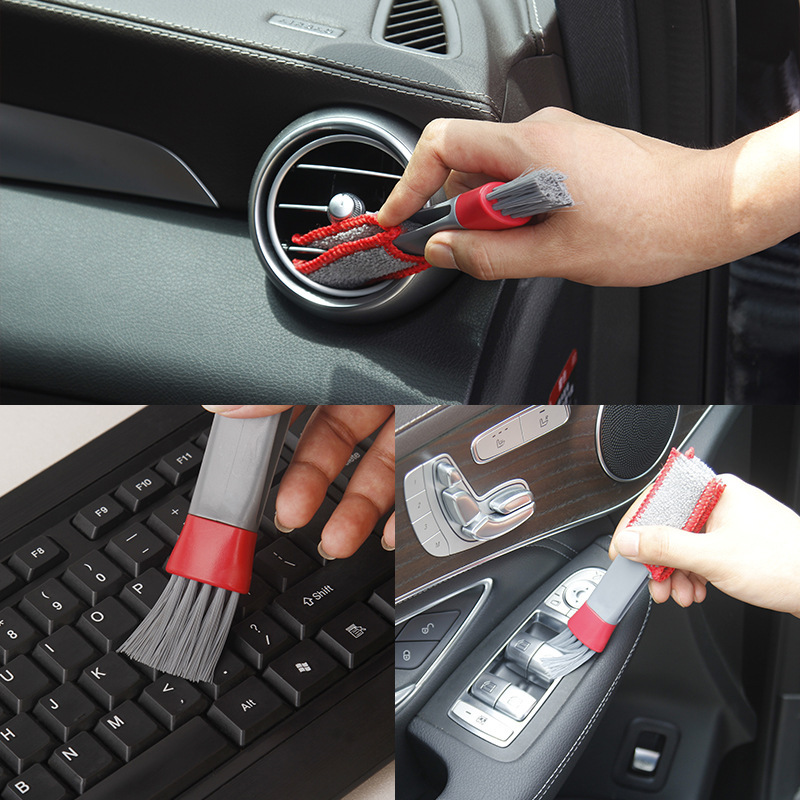 Car air conditioner air outlet cleaning brush double-headed small brush dust removal soft brush car wash dust cleaning tool Car air conditioner air outlet cleaning brush double-headed small brush dust removal soft brush car wash dust cleaning tool