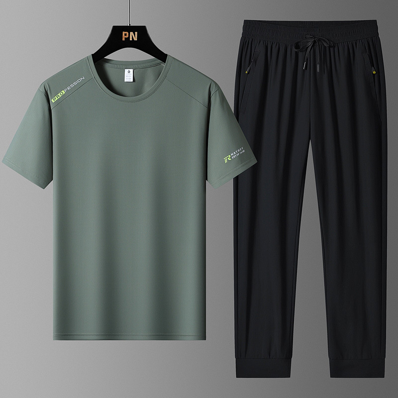 2025 camiseta de hielo de manga corta de tamaño grande hombre rápido secado manga corta de hielo de manga larga de dos piezas fabricantes al por mayor