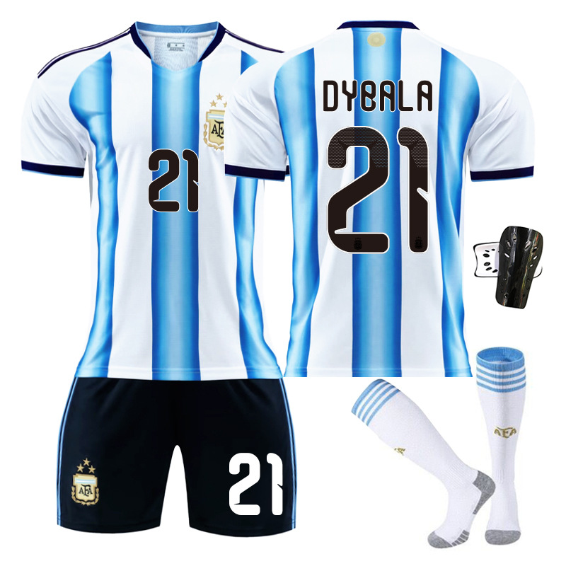 Copa del Mundo 2026 Argentina Camiseta de Fútbol en Casa No. 10 Camiseta de Messi 11 Di Maria 21 Dybala