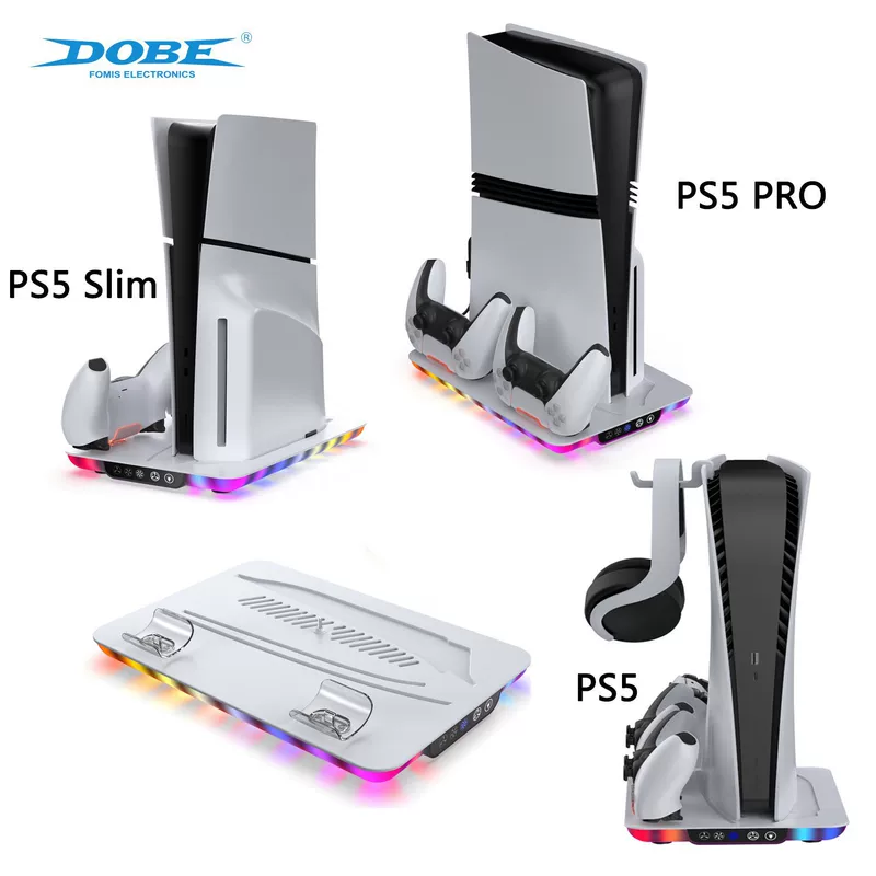 PS5PRO/PS5SLIM/PS5 корпус система охлаждения база с цветной атмосферной подсветкой P5 рукоятка сиденье полный наушники