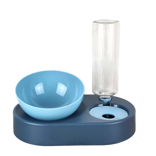 Pet bowl double bowl automatic drinking water bowl dog water bowl dog bowl cat food bowl tilt bowl pet supplies large