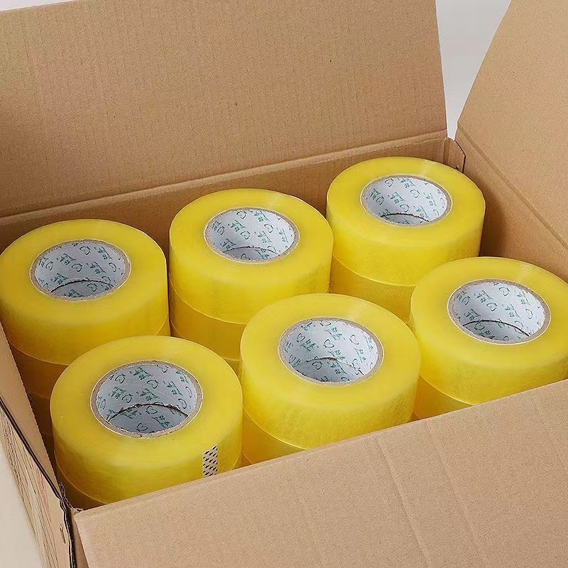 透明胶带整箱批发快递打包封箱封口胶布胶带大量批发黄色大卷胶带