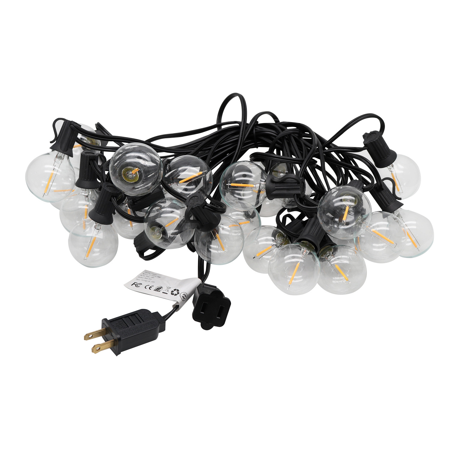 Enchufe de control remoto estándar americano y europeo Patio de alambre de cobre E12 ambiente de vacaciones planta de Navidad irradiación burbuja de vidrio caliente Cadena de luz LED