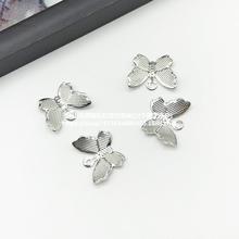 DIY饰品配件 立体蝴蝶吊片铁花片14*11mm仿电脑片 头饰材料