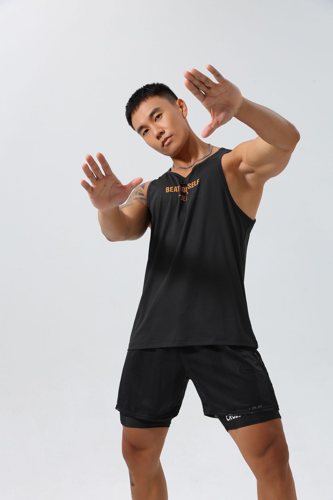 Men's Fitness Backless Tank Top Versatile Summer Sports Casual High Jump Personal Quick Dry Elastic