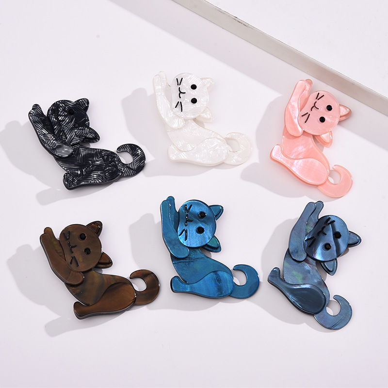 Simple Style Style Simple Style Pin Cat Arylic Plating Unisex Brooches
