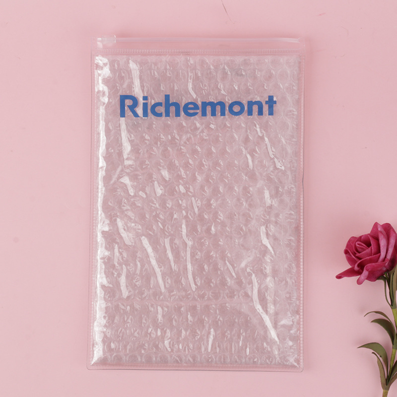 优惠厂家批发气泡膜洗漱PVC化妆品拉链胶袋手拿彩色拉链包装