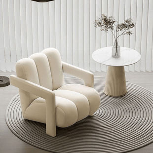 B&B Cream Balcony Single Table and Chair Rest Area Sofa Light Luxury Simple Reception Beauty Salon Commercial Combination