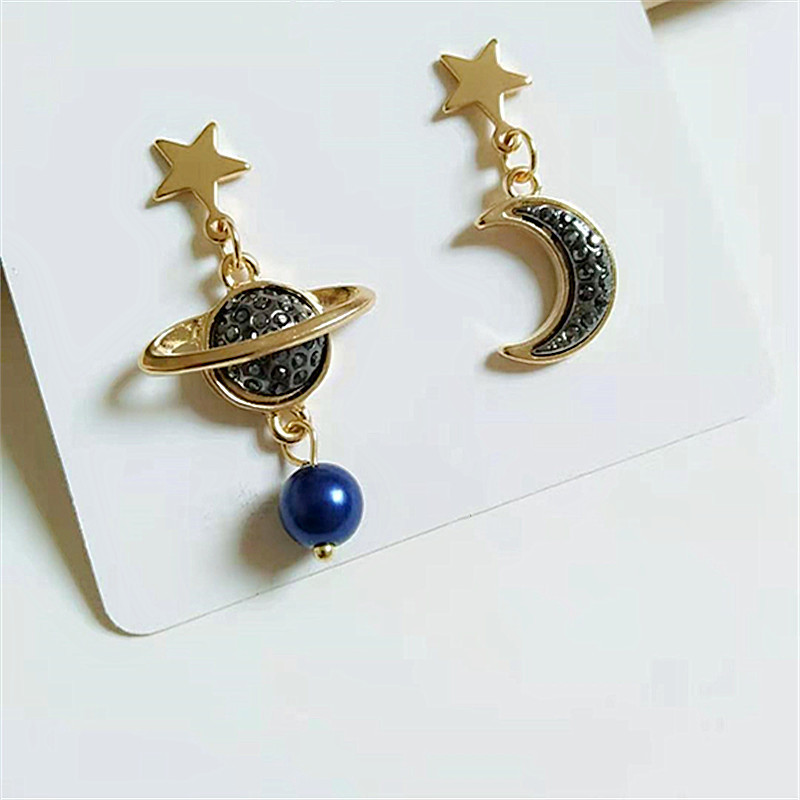 Mode Star Lune Alliage Placage Femmes Boucles D'oreilles 1 Paire display picture 3