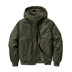 国境を越えた新しいジャケット秋冬コート男性綿服とベルベットの厚い綿の工装飛行短いサイズの帽子