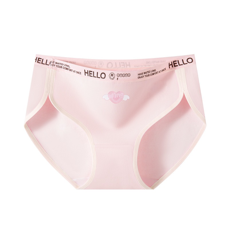 Bragas de algodón puro, entrepierna antibacteriana, cintura media, horquilla alta, deportes, pantalones cortos triangulares para niña de viento dulce y picante, nueva ropa interior para mujer