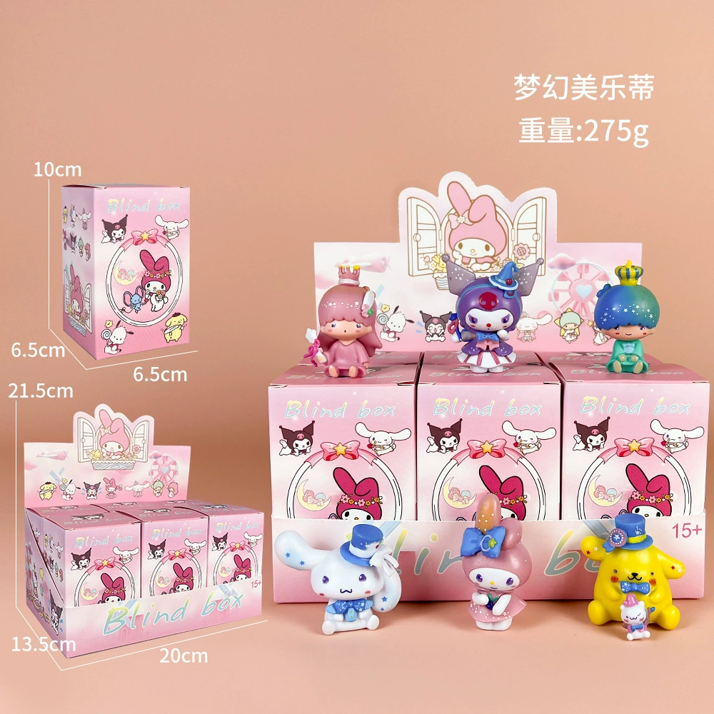 Sanrio Слепой предсказания партии Kuromi Melati Wolberry Killer Anime Doll Model Play Tide Play
