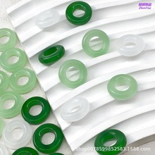 新中式琉璃仿玉跑环圈白玉diy古风发簪耳环吊坠挂件汉服配件材料