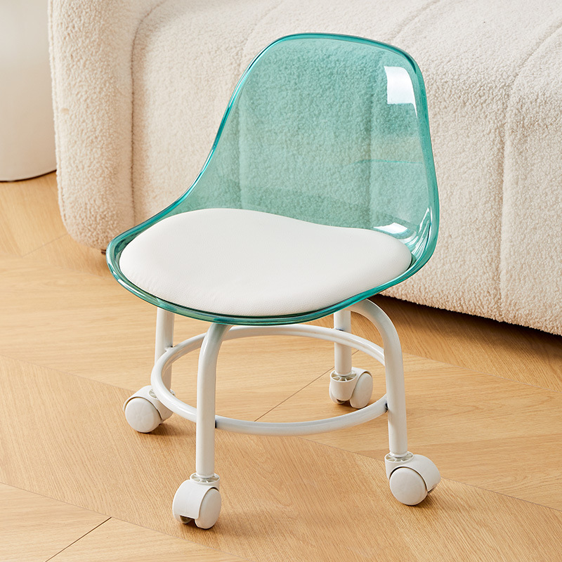 투명한 녹색 이중층 금속 높은 강철 프레임 흰색 플라스틱 바퀴