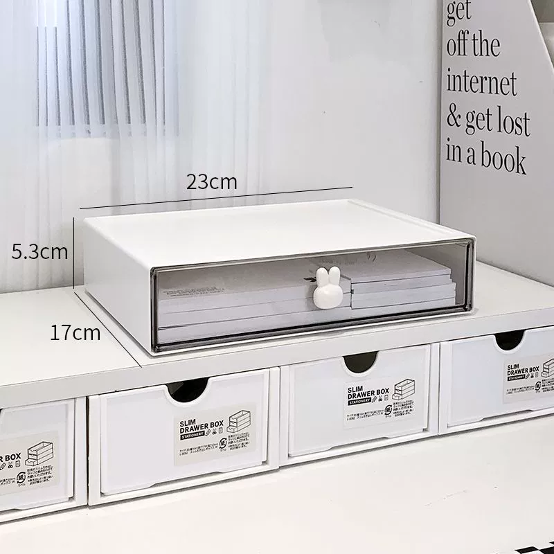 Desktop Acrylic Storage Box, Transparent 3-Layer Stackable Drawer Organizer for Desk and Dorm