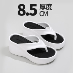 跨境厚底人字拖夾腳拖鞋女外穿涼鞋時尚增高防滑松糕沙灘鞋批發