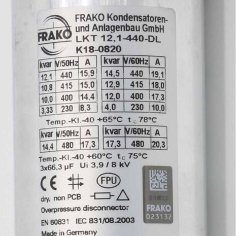 价格需核实  FRAKO 电容器  LKT 3.33-525-EP