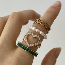 新款跨境热卖天然淡水真珍珠戒指 欧美百搭简约款弹力绳珍珠戒指