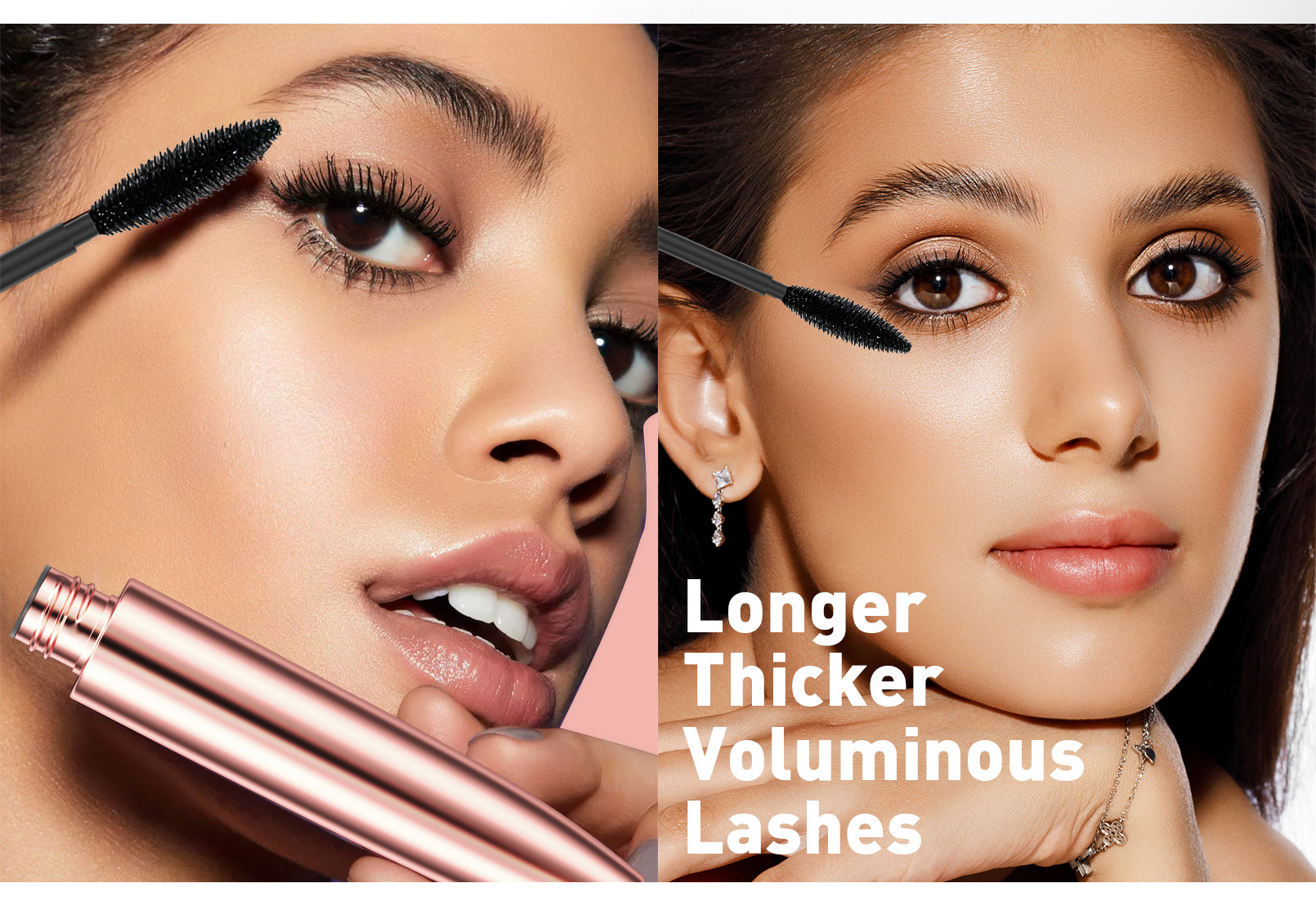 YANQINA's Long and Thick Dual-effect Mascara is waterproof and non-smudge, naturally curling double-head mascara undefined