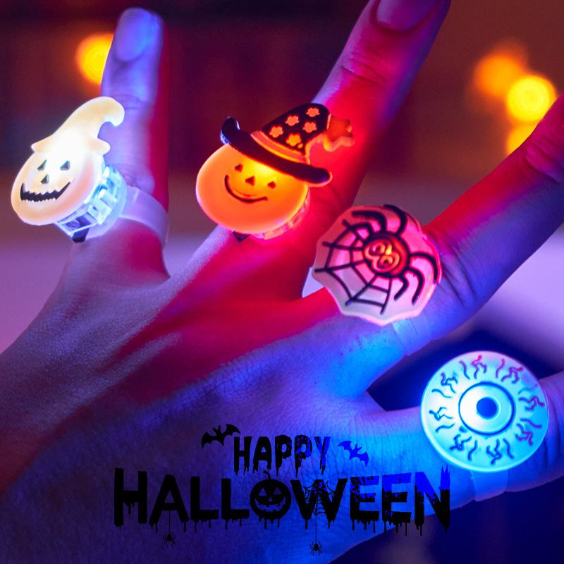 ハロウィーン発光指輪カボチャランプ飾り指ledフラッシュ幼稚園児童プレゼント玩具プレゼント|undefined