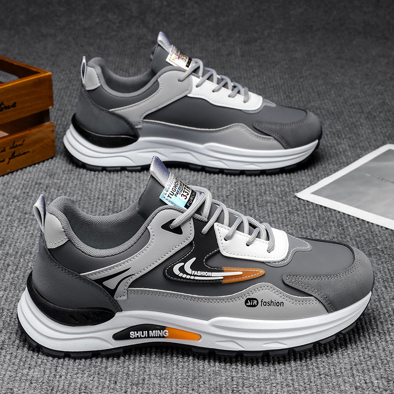 Zapatos de hombre primavera 2026 nuevo cuero impermeable zapatos deportivos casuales para correr zapatos de moda de hombre zapatos de moda de papá