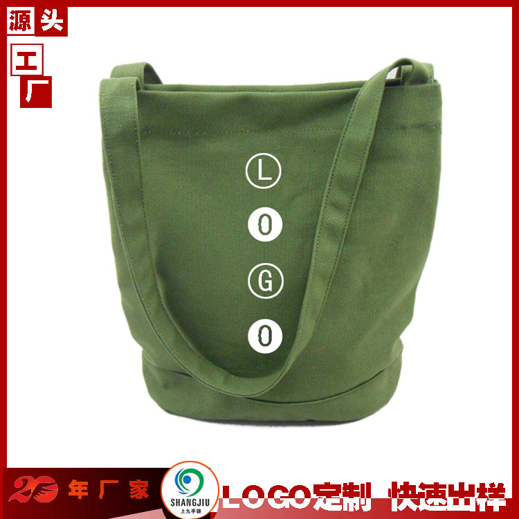 工厂高品质旅行手提袋 军绿色帆布袋 可单肩 购物袋 斜挎包