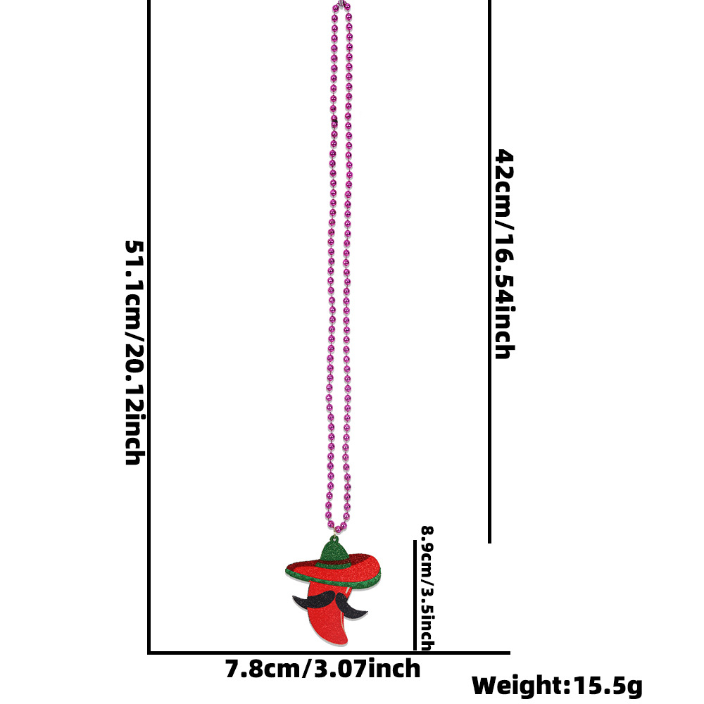 Día de los Muertos Collar de Decoración de Esqueleto 5 de Mayo Fiesta de Fotografía Accesorios de Esferas de Pimienta Sombrero de Paja