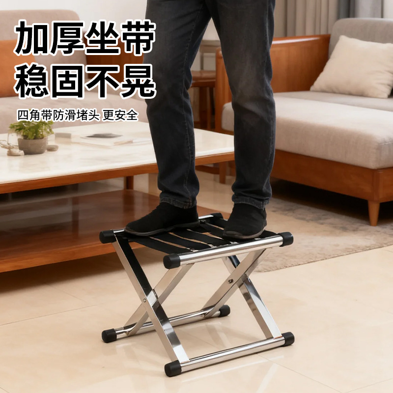 Stainless Steel Fishing Chair, Thickened for Stalls, Folding Fishing Stool, Reinforced for Outdoor Use, Thick Stainless Steel Folding Chair
