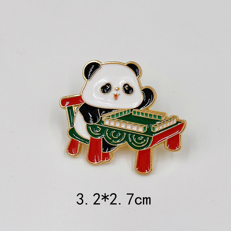 Panda playing mahjong