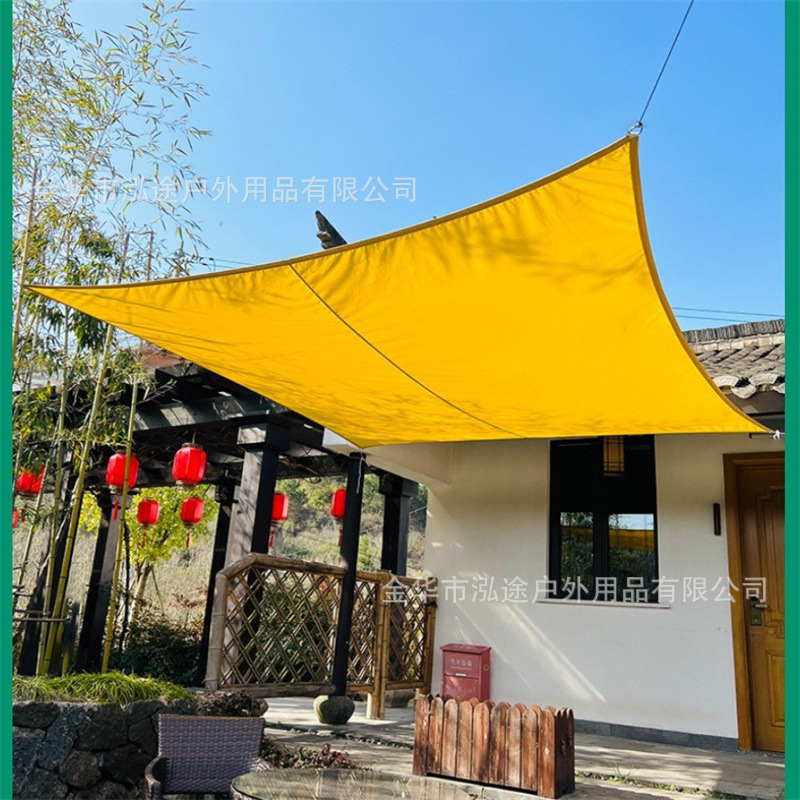 Cross-border Hot-selling Outdoor Triangle Sunshade Sail Waterproof Sunshade Sail UV-proof Four Corner Sunshade Canopy Awning