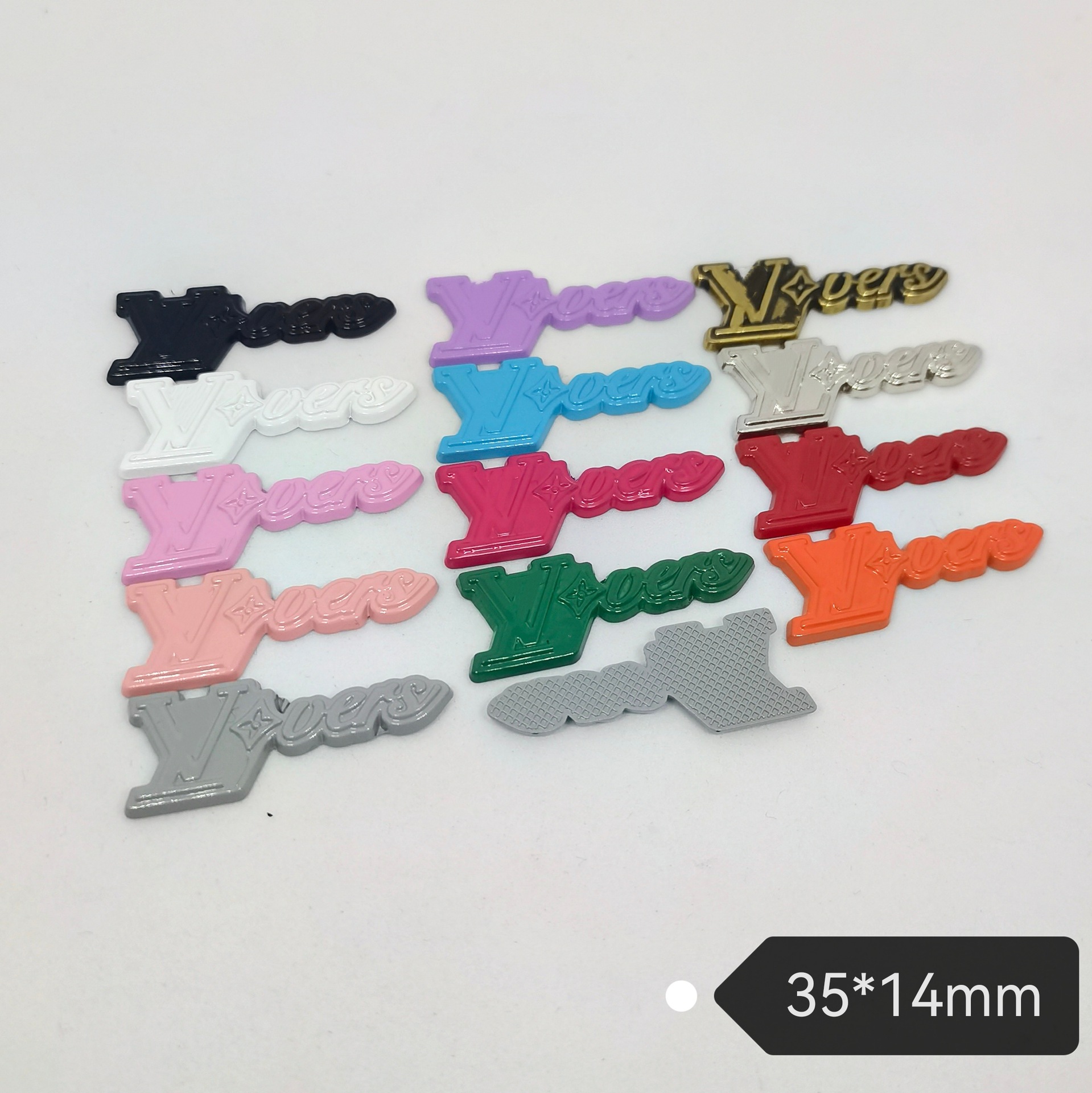 驴家金属英文字母条多色百搭潮流服饰发饰手机壳贴片配件35*14MM