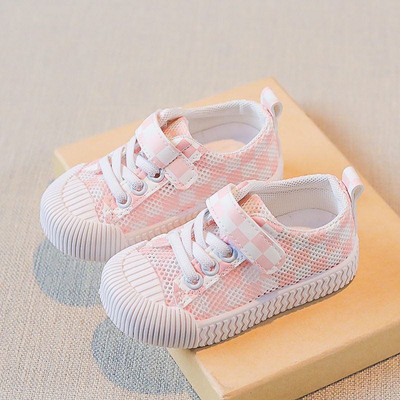 Zapatos de red transpirables para niños de verano, zapatos casuales de galletas para niños y niñas, zapatos coreanos para bebés, medias sandalias para niños, suela suave