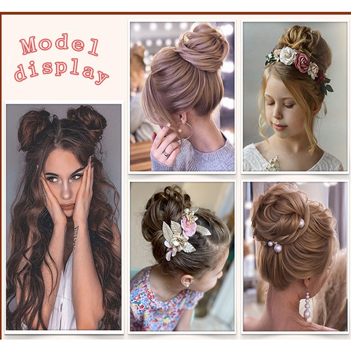 Clamping hair tie, lazy natural flower bud hair tie, messy hair accessory buns, fluffy updo magic, wig hair tie hair clip